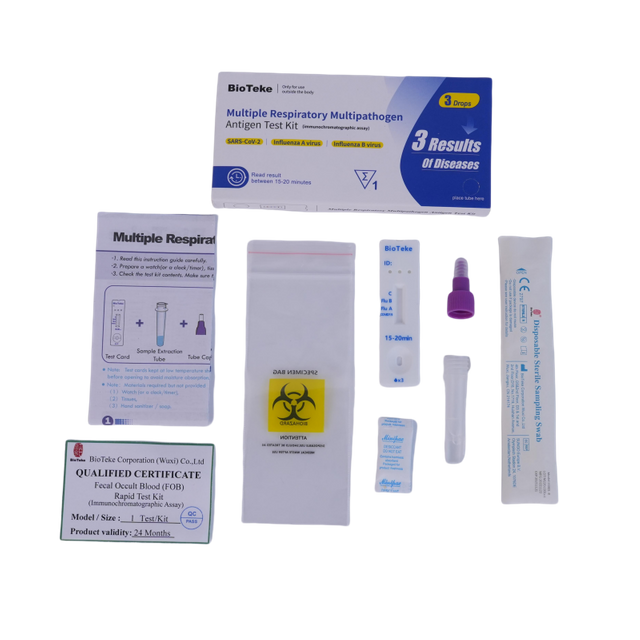 Bioteke 3 in 1 Covid Grippe A+B Antigen Rapid Test Kit