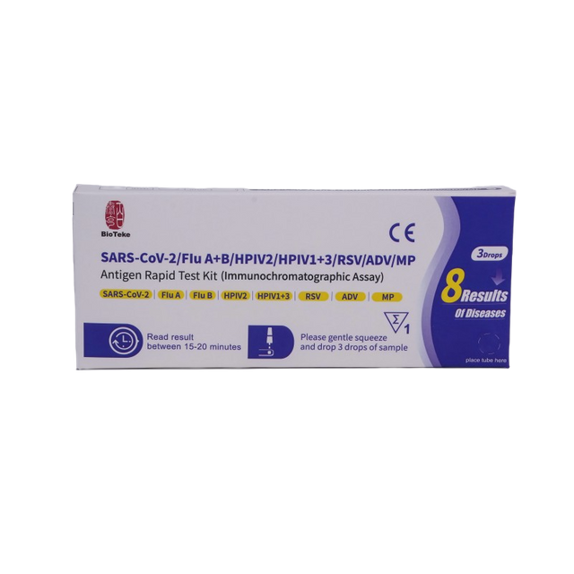 8 in 1 SARS-COV-2/GLIM A+B/HPIV2/HPIV1+3/RSV/ADV/MP Antigen Rapid Test Kit