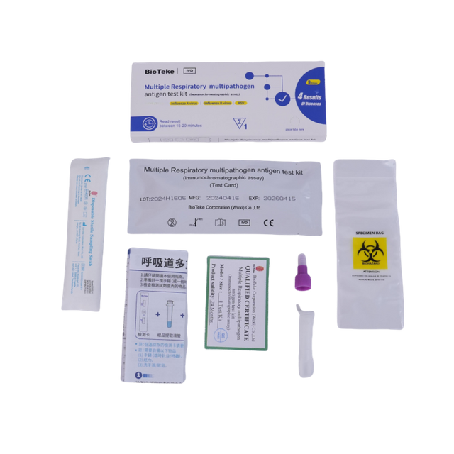 Bioteke 4 in 1 Covid-19, Grippe A+B, RSV Antigen Rapid Test Kit